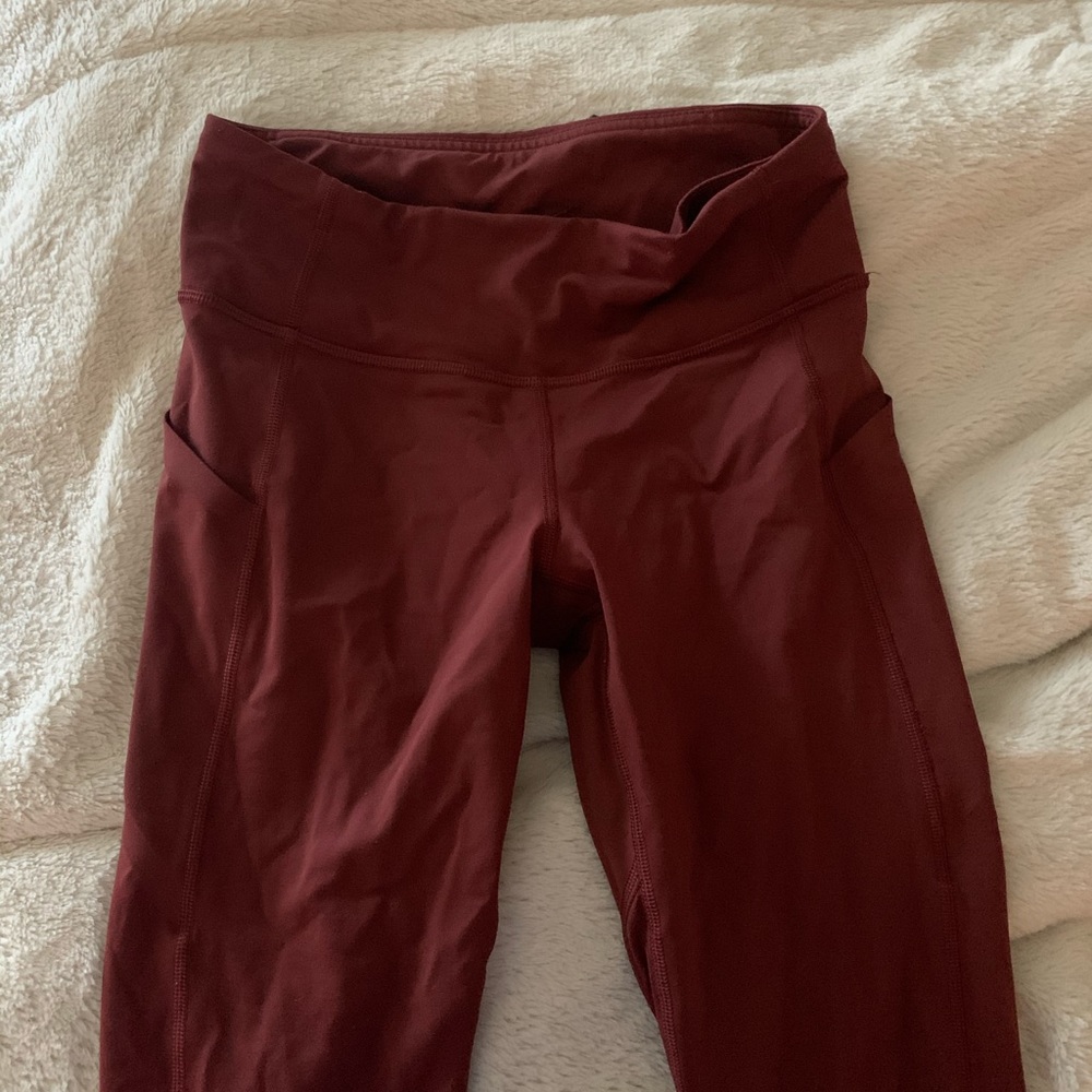 Maroon Lululemon Capri leggings
